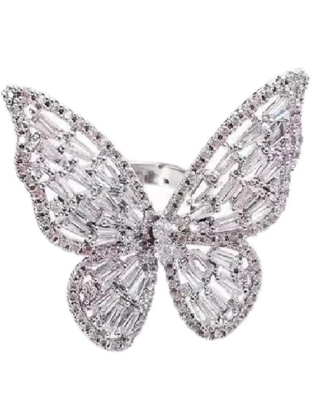 Silver Butterfly Statement Ring